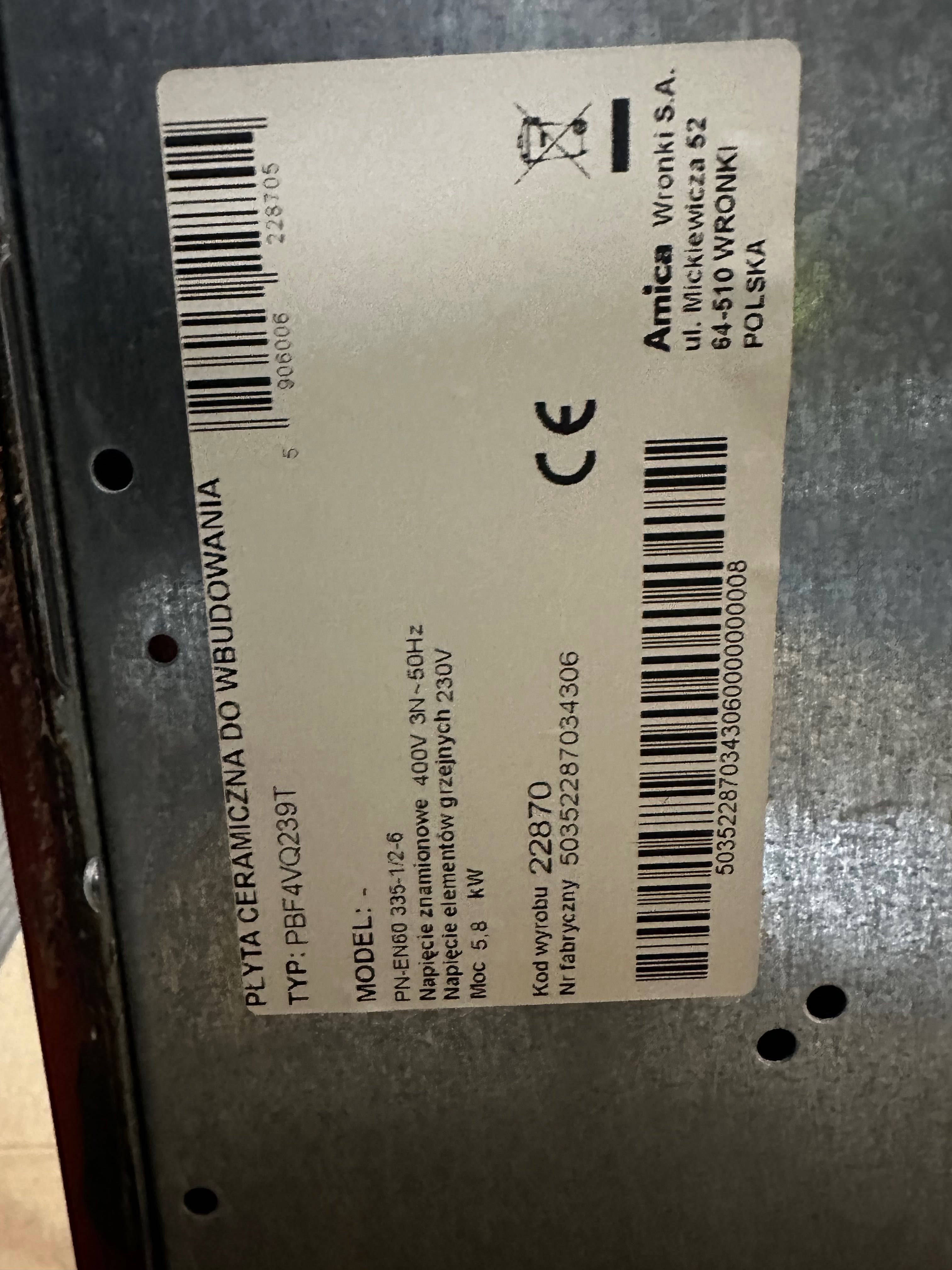 Płyta elektryczna ceramiczna Amika