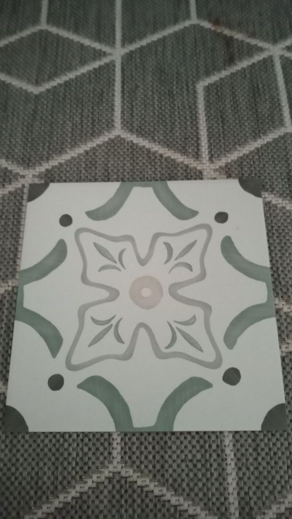 4 szt kafelków Harmony Sirocco Green Flower 22.3 x 22.3