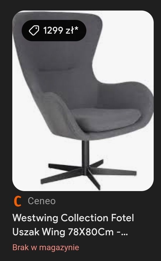 Fotel obrotowy uszak, jajko, scandi