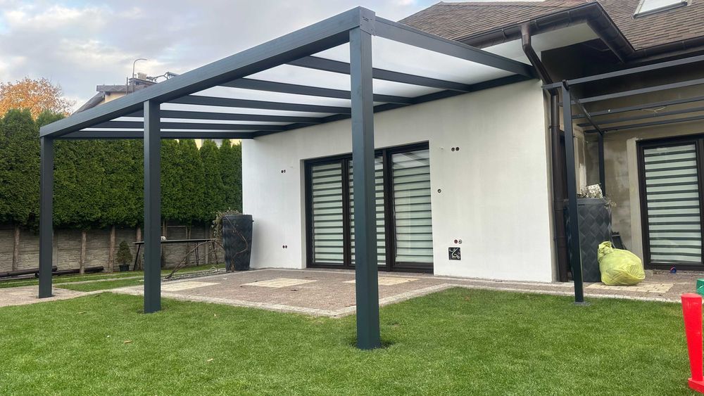 Zadaszenie Tarasu Aluminiowe wiata, SOLIDNE 700 x 350