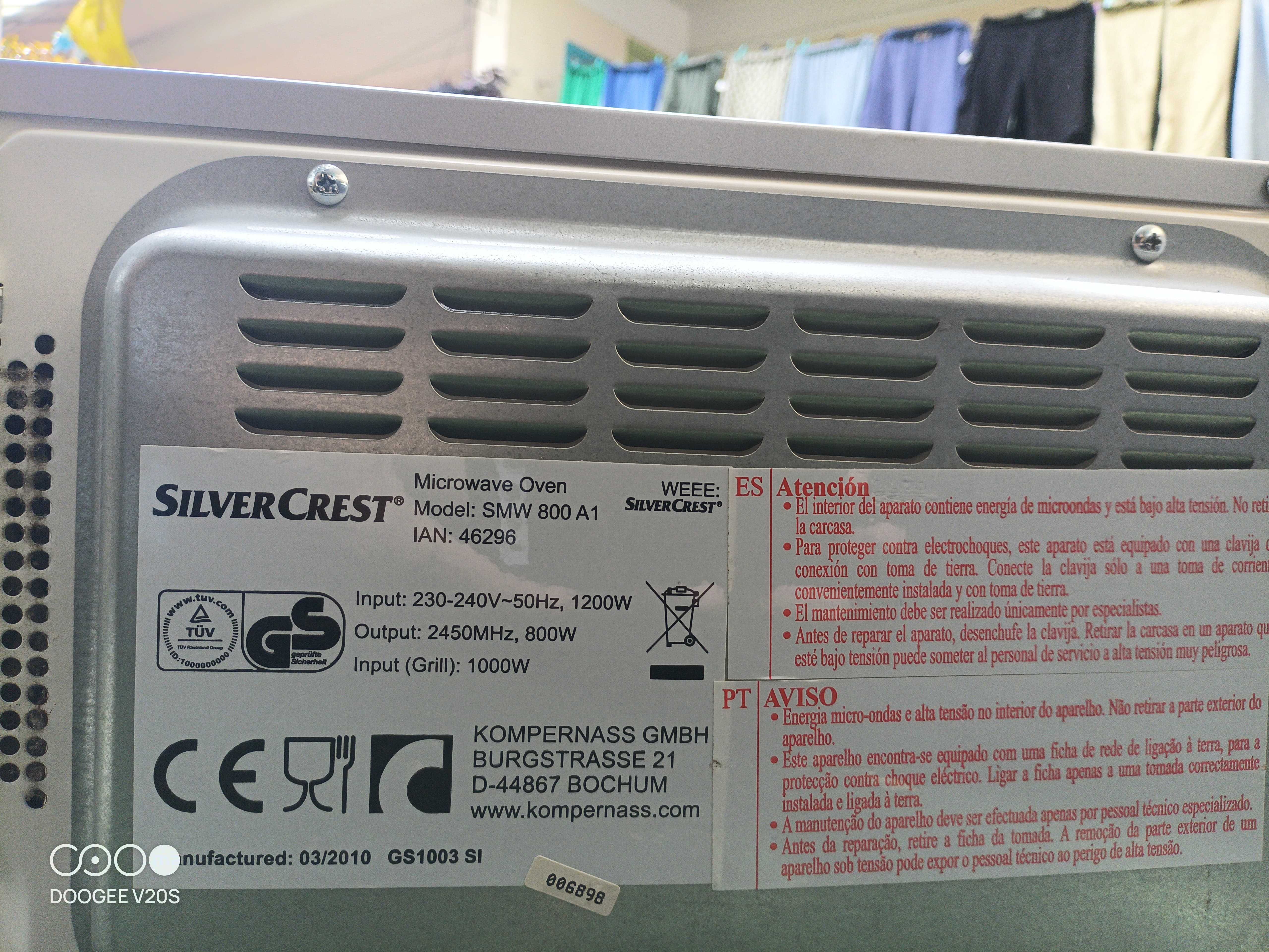 Microondas Silvercrest (SMW800A1)