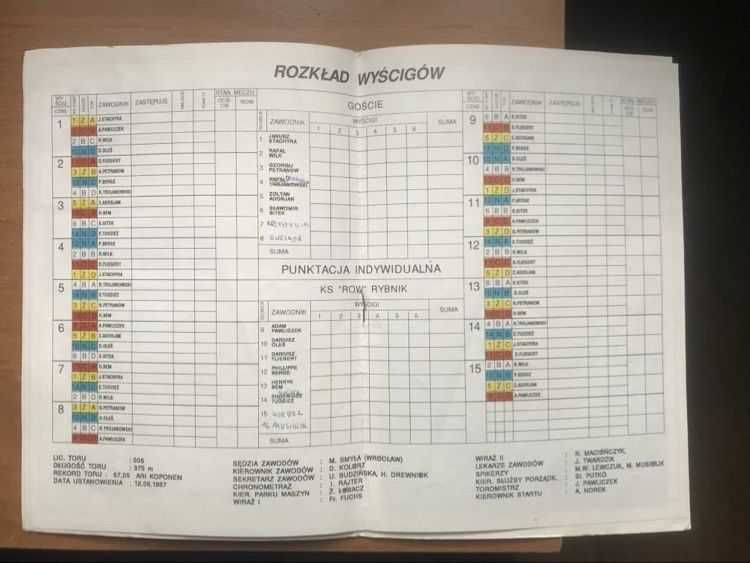Program żużlowy DMP I Ligi Row Rybnik - Stal Rzeszów [Rybnik, 1993r.]