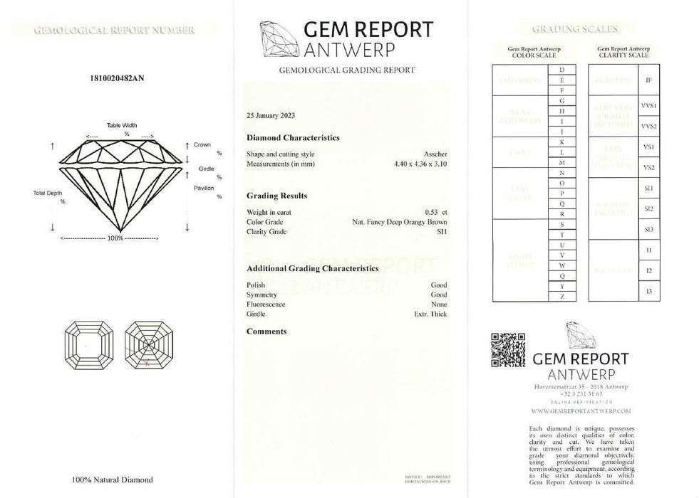 Diamante Fancy Yellow - 0.53 ct  - SI1 - Natural c/ certificado