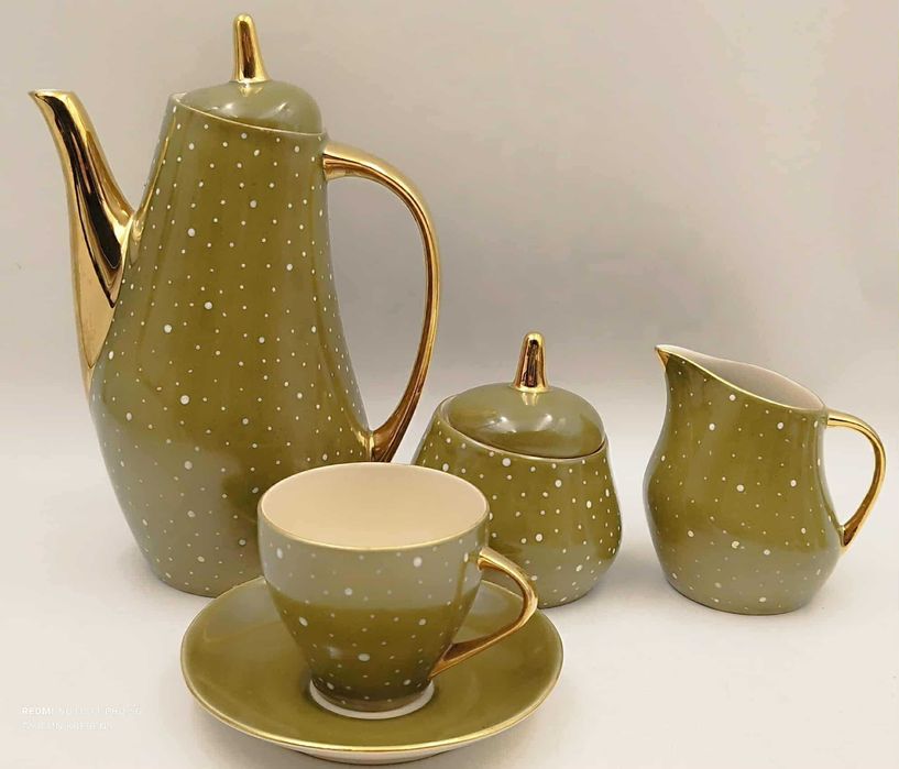 Serwis kawowy Ewa Tułowice proj. L. Kowalska 1959r vintage retro prl