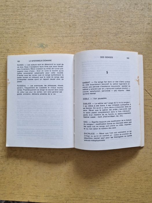 Książka w języku francuskim słownik snów autor Thylbus