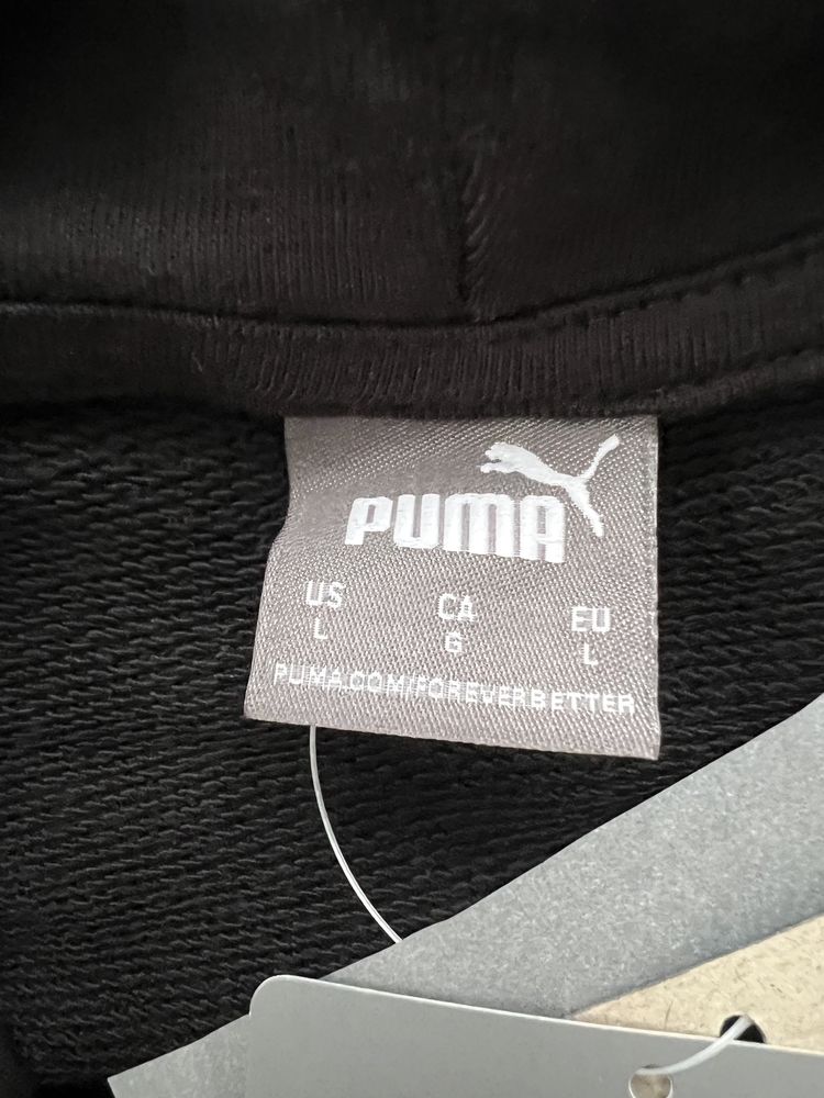 Puma bluza czarna z kapturem nierozpinana roz L nowa