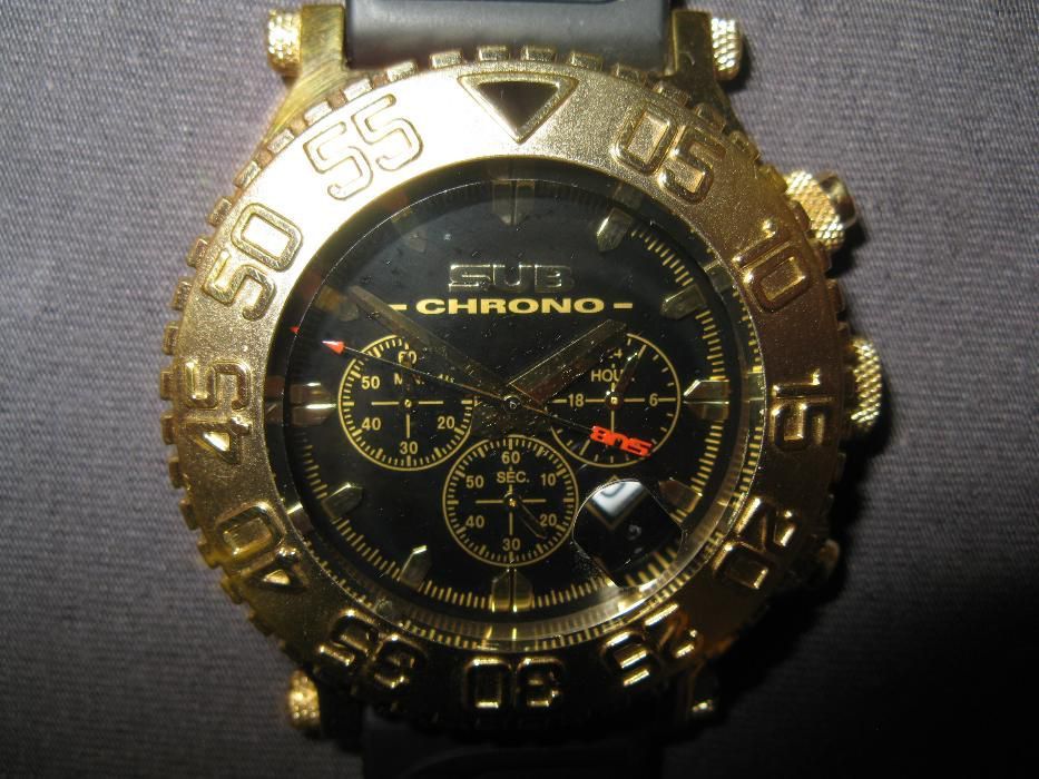 Позолоченные мужские часы SUB CHRONO оригинал