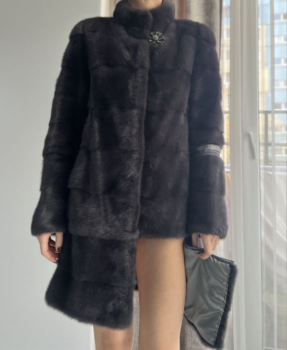 Норкова шуба в новому стані графіт s