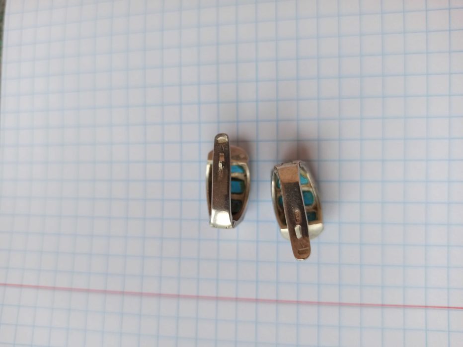 Серебряные серьги с бирюзой