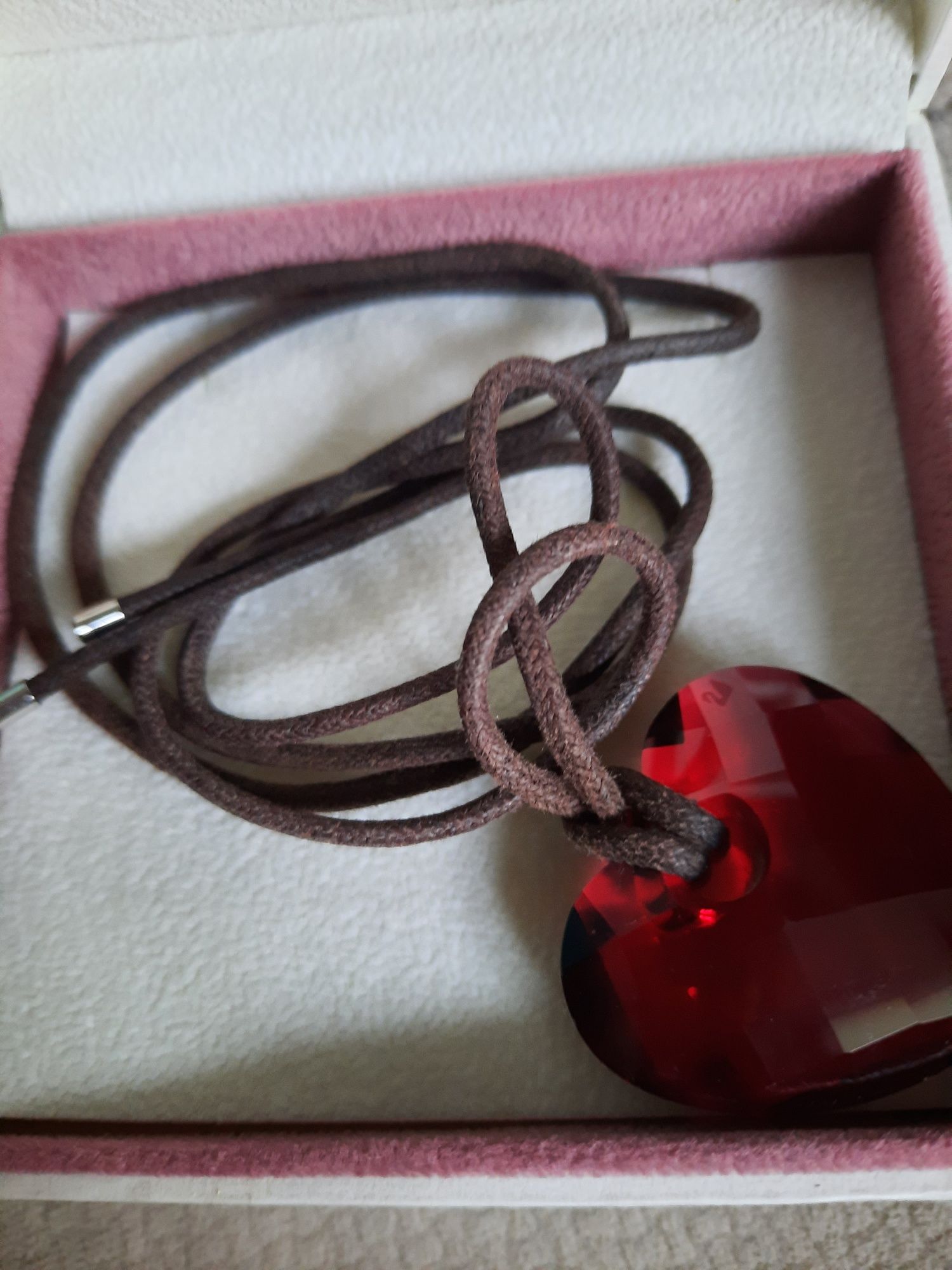 Karminowe duze serce oryginalny austriacki Swarovski