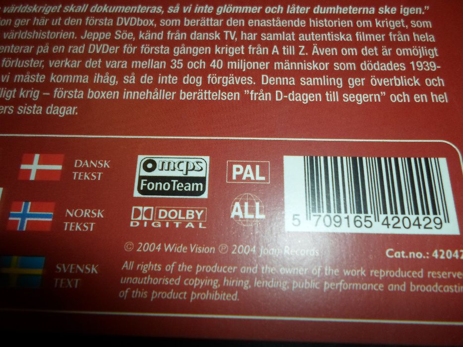 Europa i Flammer II wojna światowa zestaw DVD