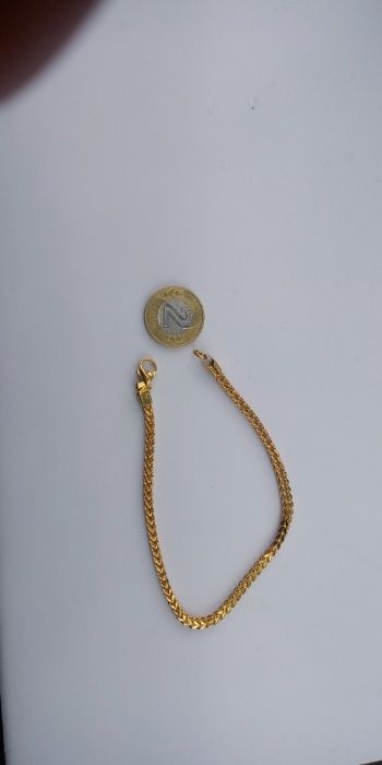 Złot bransoletka,Pozłacana bransoletka,14k,585,ITALY 316L GOLD NOWA.LV
