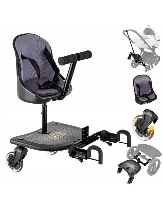 Dostawka do wózka z fotelikiem X RIDER 2w1-kołaLED