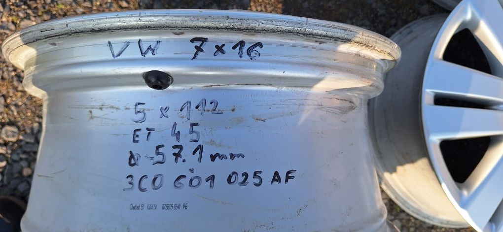 Felgi oryginalne 16 Vw 7x16  5x112 Et 45