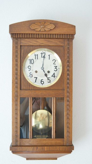 219 Zegar wiszący mechaniczny Junghans z 1922 roku antyk