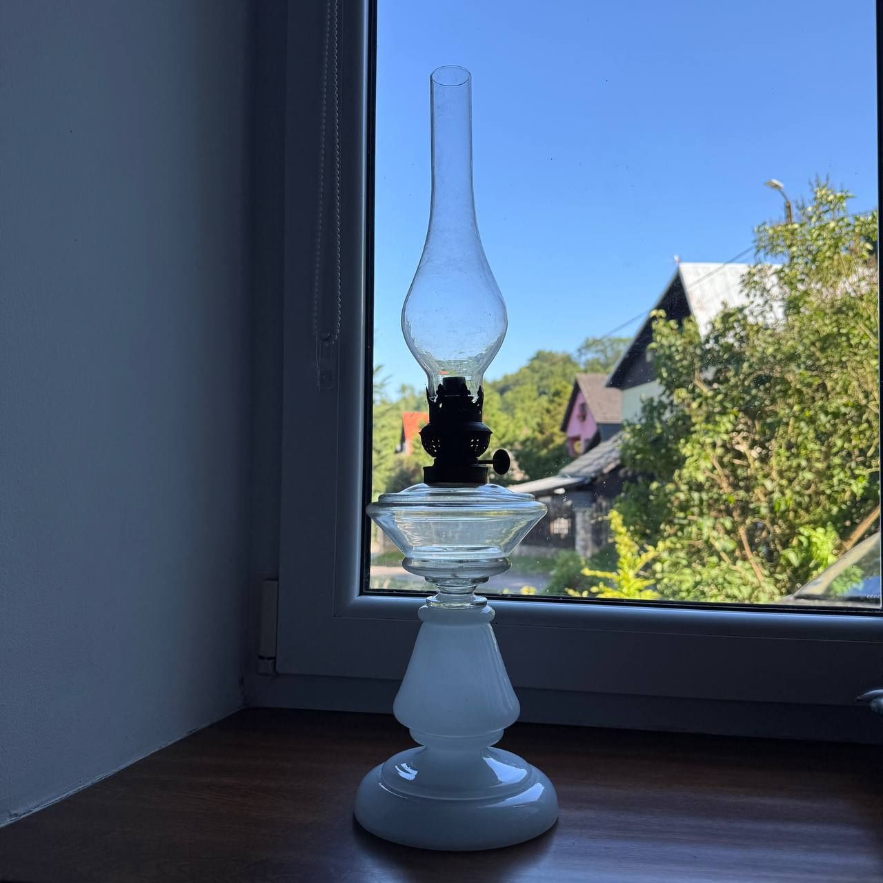 Lampa naftowa Szklana PKP XIX pocz XX wieku