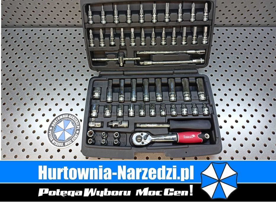 Zestaw kluczy nasadowych 1/4" 56-el. Tvardy klucze nasadowe