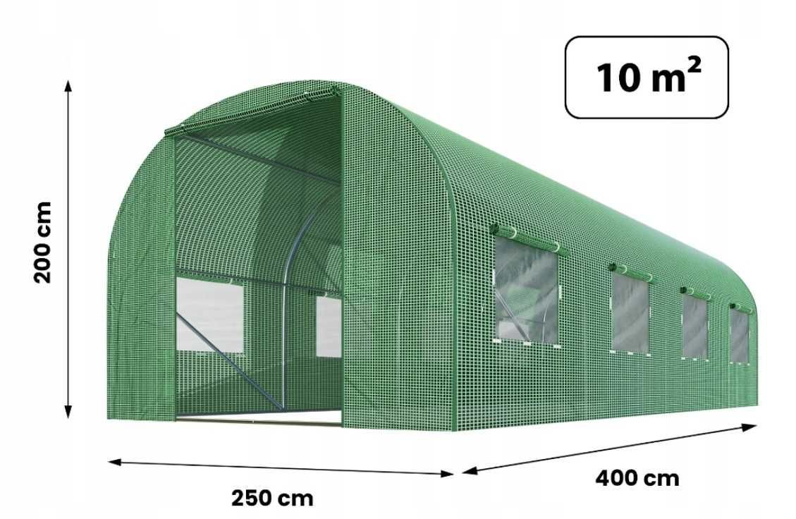 TUNEL FOLIOWY 4x2,5m 10m2 Ogrodowy Duży Mocny + Gratis