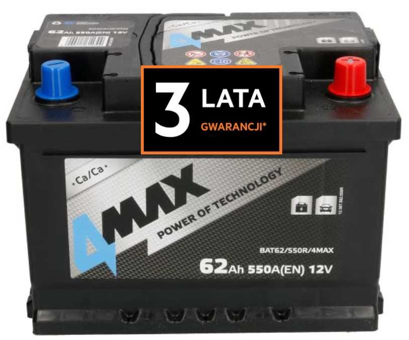 Akumulator JENOX 4max 12v 62ah 550a P+ Radom, 3 lata gw. WYSYŁKA free