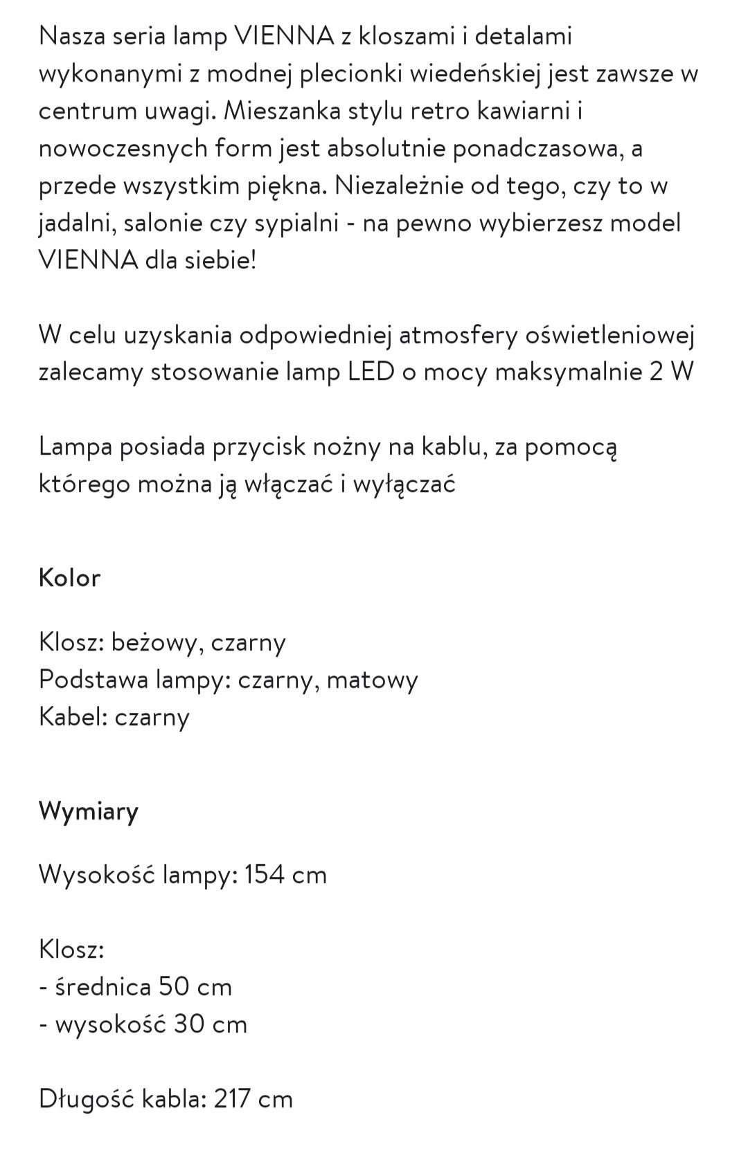 Nowa lampa Vienna Westwing 1079 -> 449 zł - 419 zł Nowa cena