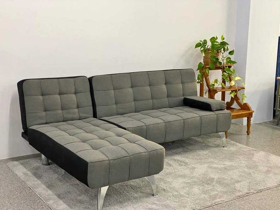 SOFÁ NOVO CINZA E PRETO - ENVIO GRÁTIS