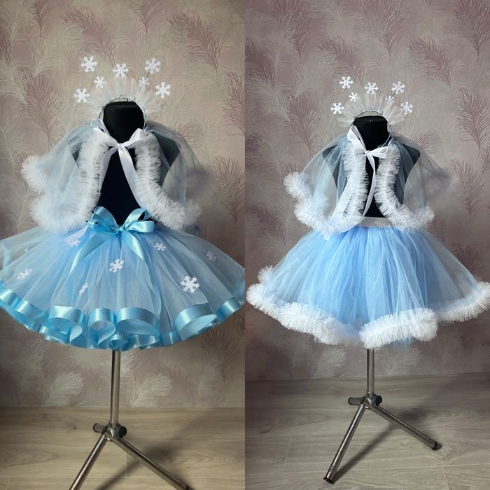 Костюм ялинки , сніжинки. біла фатинова спідниця зелена спідниця пошив