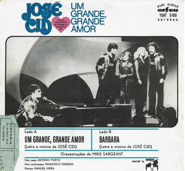 José Cid - Um grande grande amor - Vinil 45 Rpm 7"
