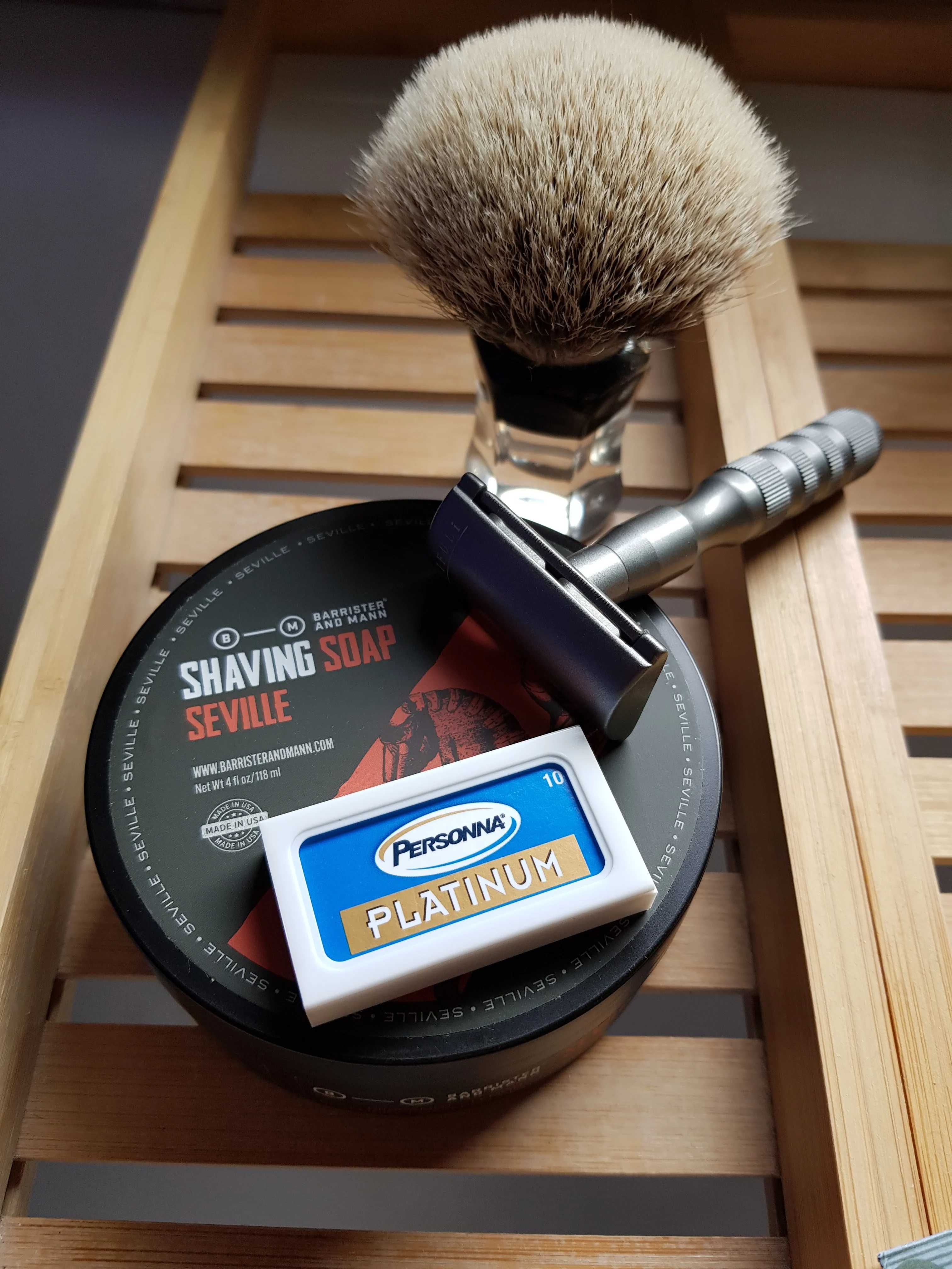 Lamina de Barbear com punho de liga de alumínio