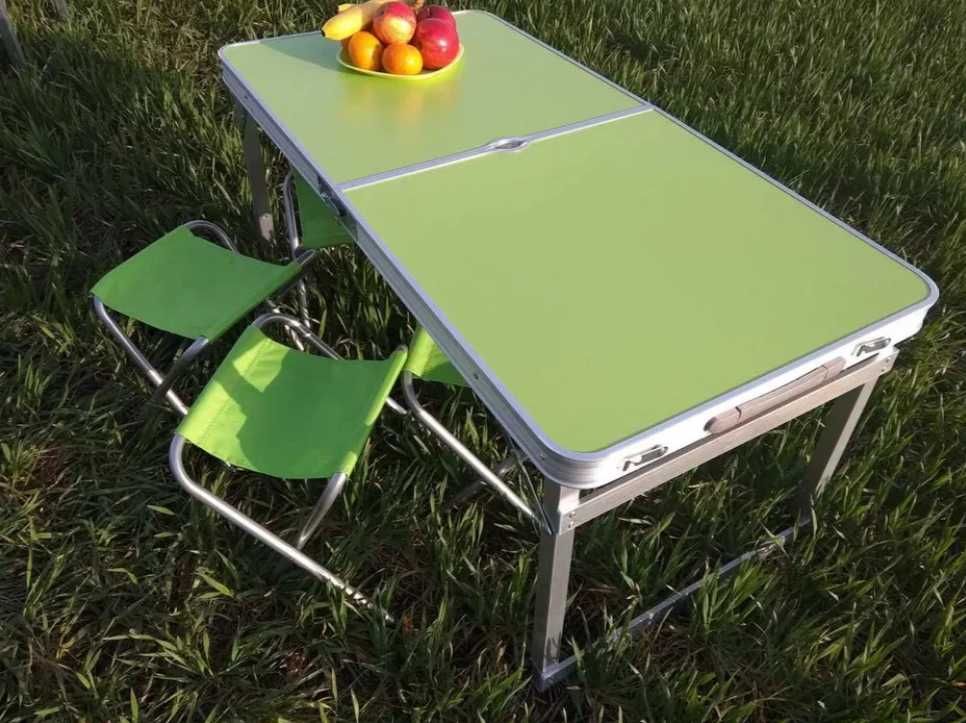 Чудо стол для пикника с 4 стульями алюминий раскладной чемодан