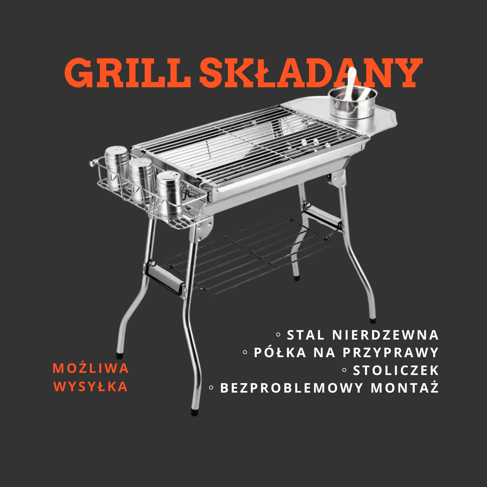 Grill turystyczny przenośny składany  plenerowy  grill Solidny !