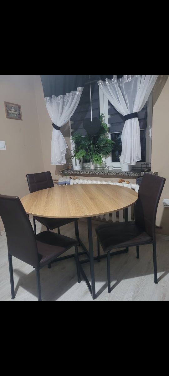 Okrągły stół sprzedam 120cm dąb artistan-  black