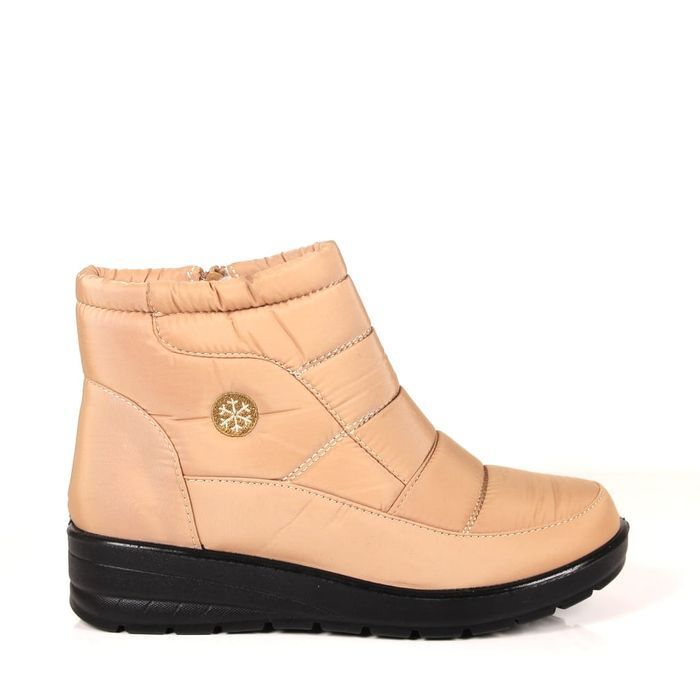 StrefaButa Śniegowce Damskie Niskie Na Koturnie 5029 Beżowe r41