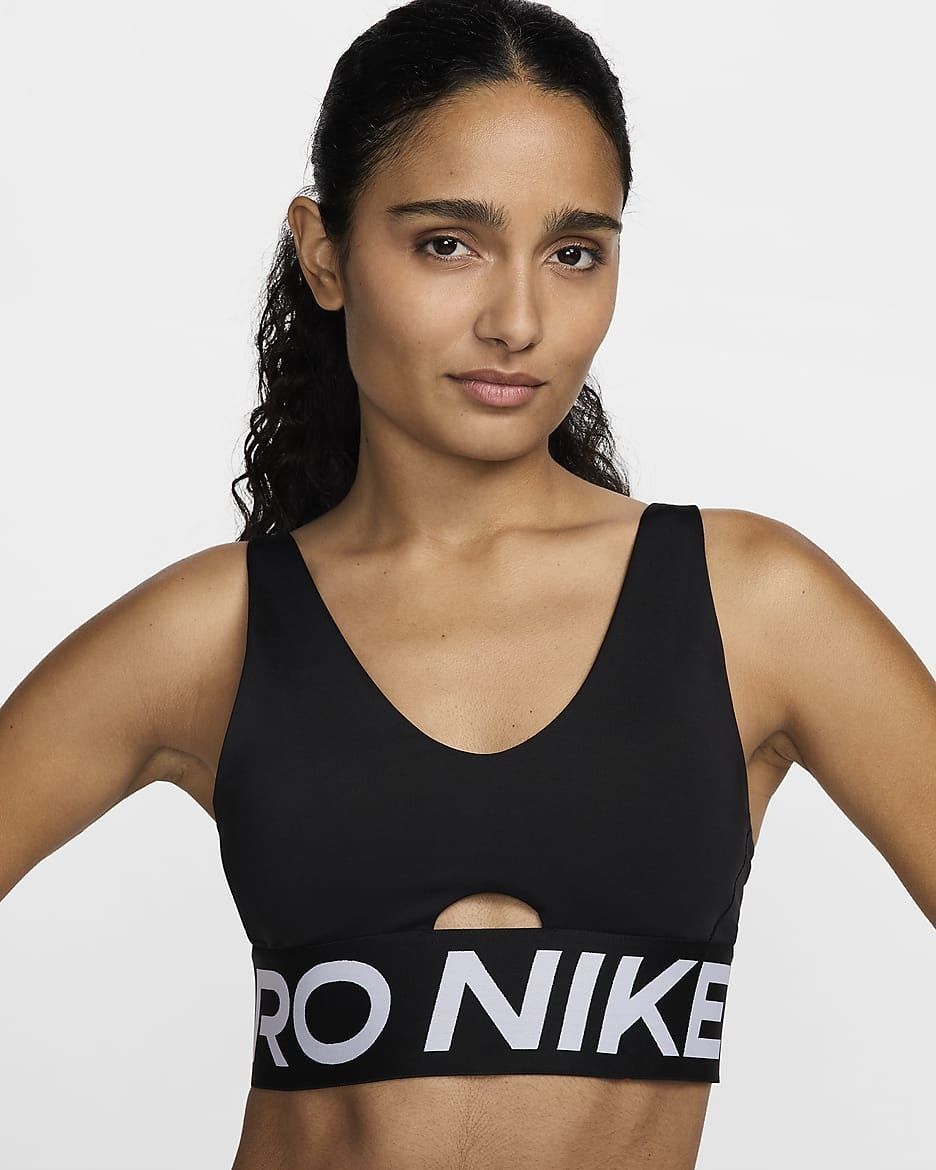Оригінальний топ для занять спортом Nike Pro Indy Plunge Bra Bold