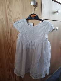 Biała koronkowa sukienka okolicznościowa dla dziewczynki rozmiar 80cm