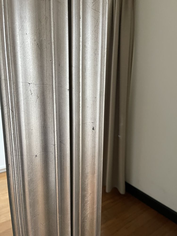 Lustro wiszące stojące duże wysokie 180 x 77,5 srebrne