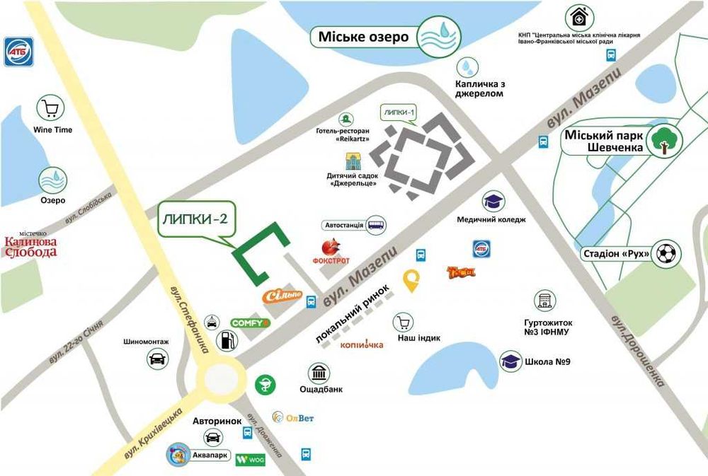 Нове будівництво 2к. 65,31 к.м. 7/10 Липки-2, Мазепи,168, біля Сільпо