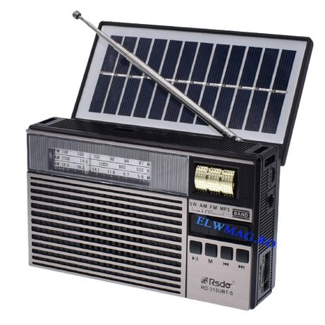 Портативне радіо, ліхтар, сонячна панель, акум 18650, USB/TF/BT/FM