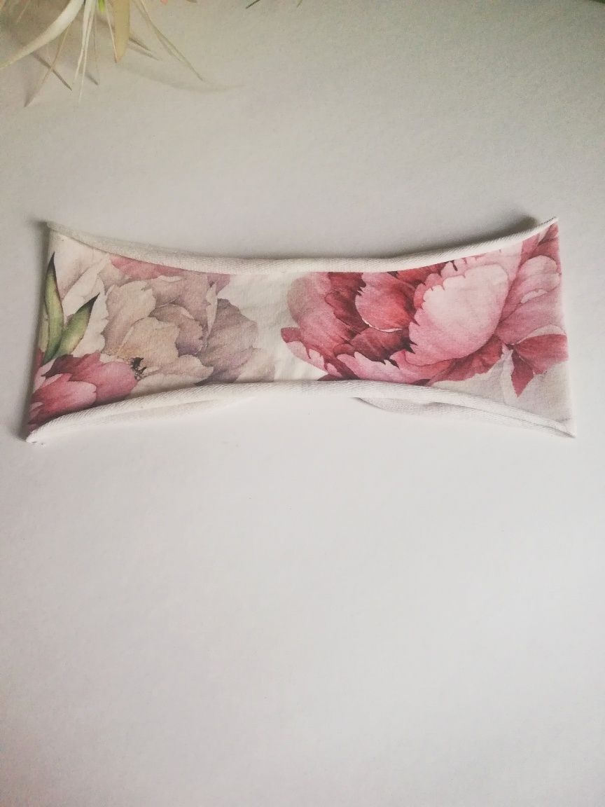 Chusta i opaska damska peonie handmade
