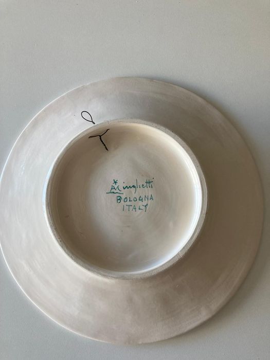 Prato italiano, cerâmica, 30 cms. Séc XX sem defeitos