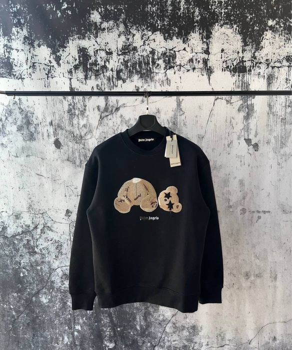 PALM ANGELS кофта реглан батник мужской свитшот с медведем трехнитка