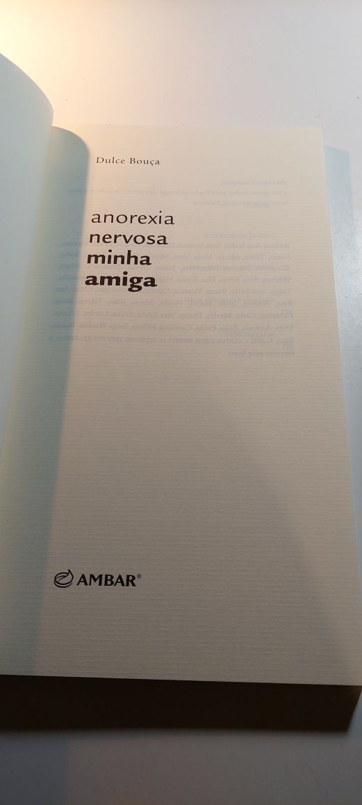 Anorexia Nervosa Minha Amiga - Dulce Bouça