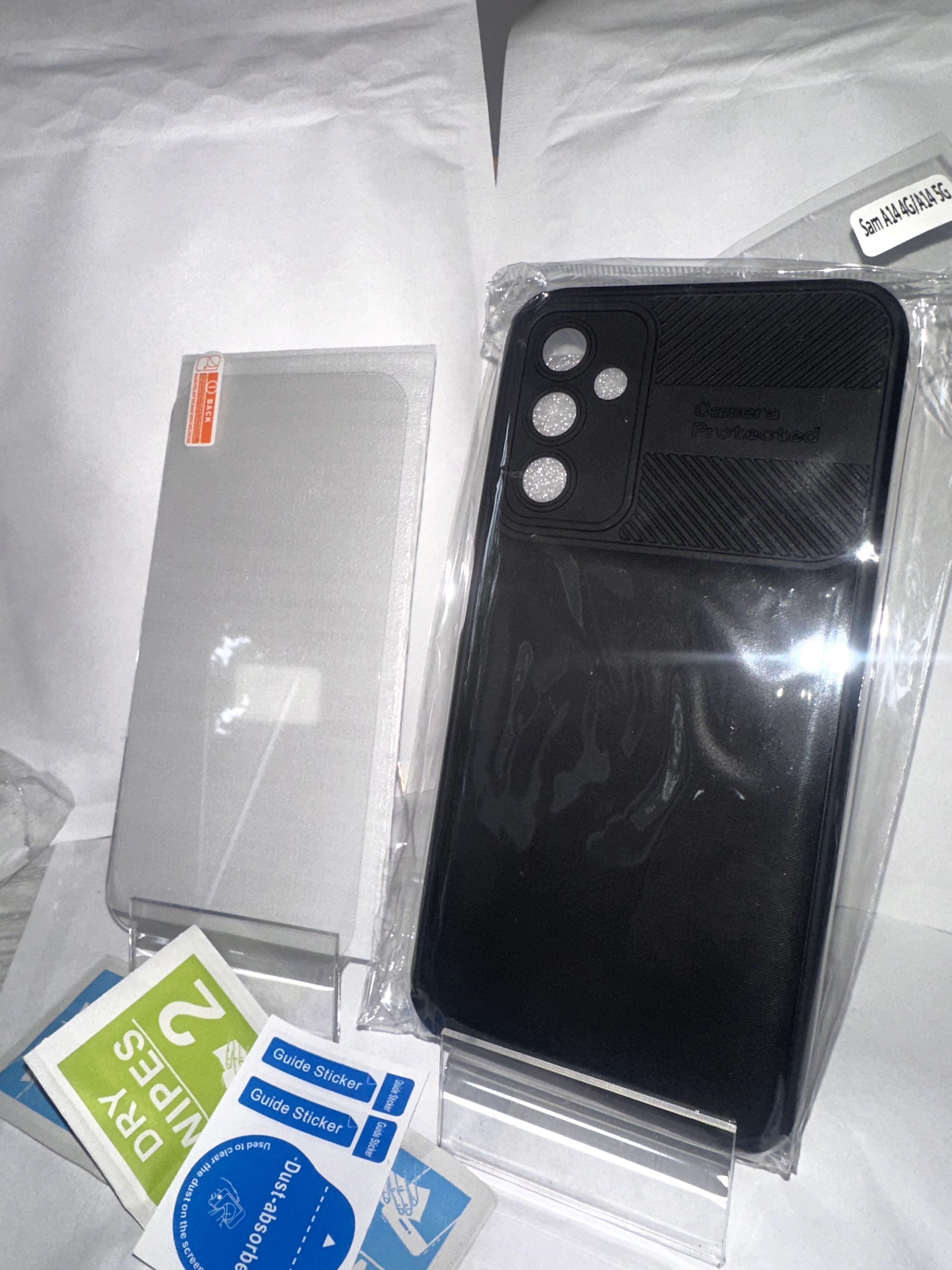 szkło hartowane 9H + etui czarne samsung A14 4G/A14 5G