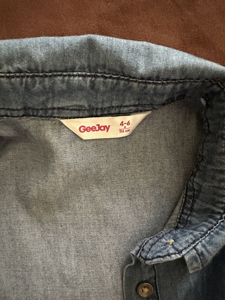 Geejay gloria jeans джинсова / коттонова сорочка для дівчинки