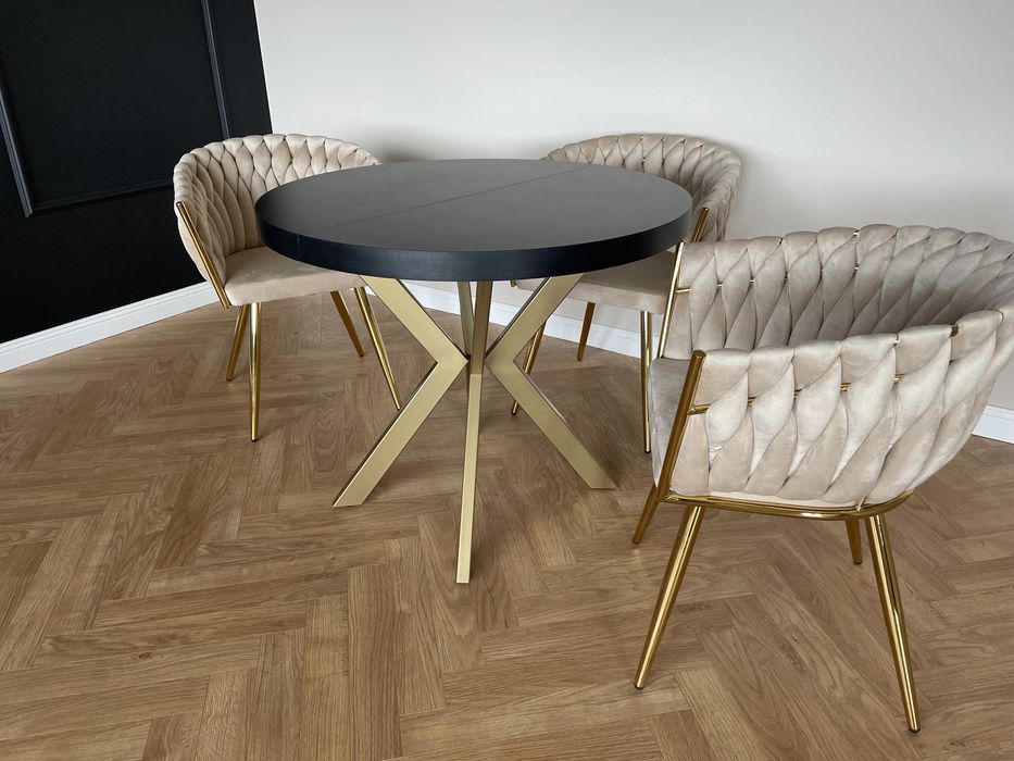 Okrągły stół loft dąb pająk PRODUCENT na wymiar CALA POLSKA beton