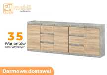 Duża Komoda Best Agnes 200cm z Szufladami 3D/6SZ Do Salonu