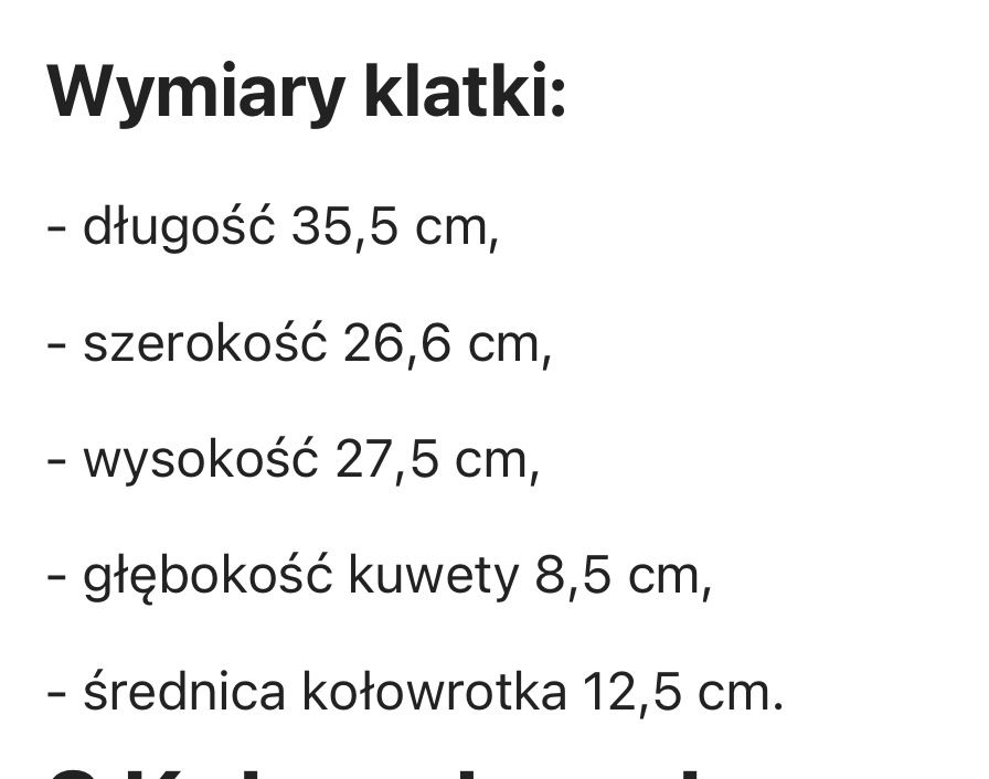 Klatka dla chomika lub myszki