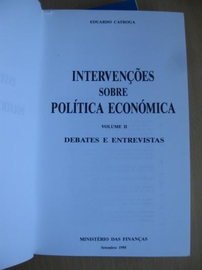 Intervenções sobre Política Económica de Eduardo Catroga