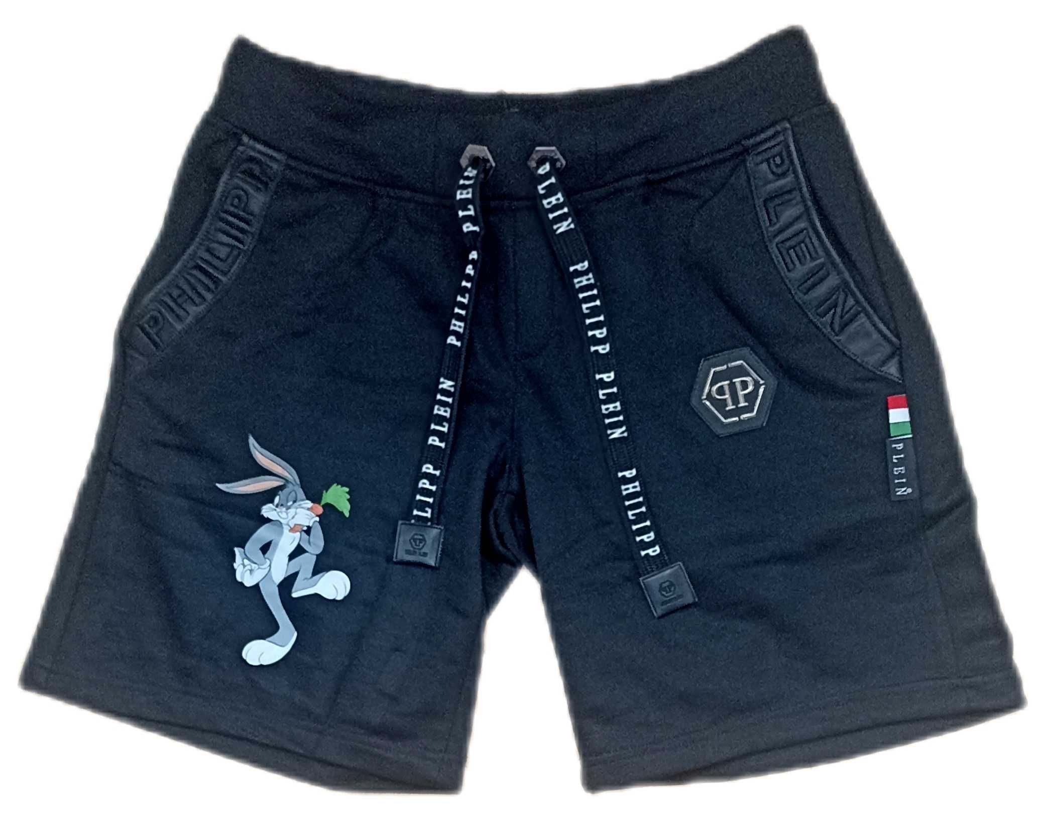 PHILIPP PLEIN Spodenki Czarne Bawełniane r.S,M,XL
