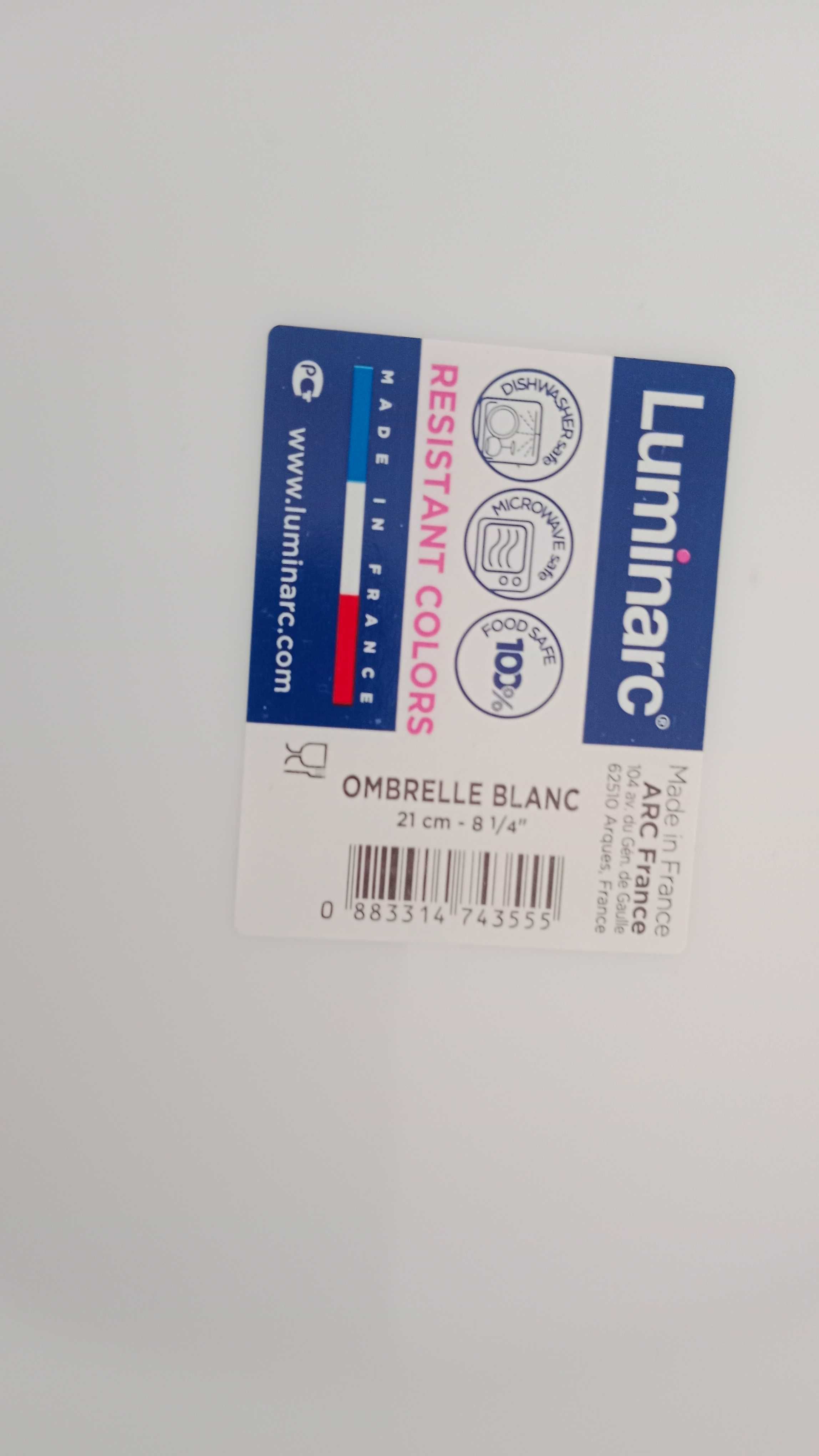 Talerze Luminarc Ombrelle Blanc 21 cm zamienię na 27 cm