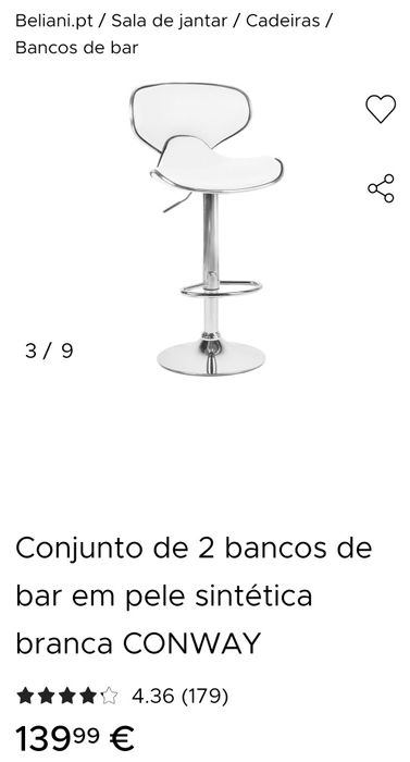 Banco de bar 1 unidade